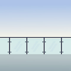 glass railing of a balcony
