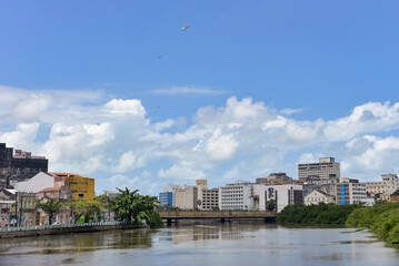 Fototapeta premium road to the city, March 6 bridge, Recife, Pernambuco, Brazil, brazilian landscape, view of the city, urban landscape, Recife's birthday