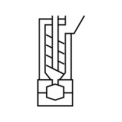 injection molding materials engineering line icon vector. injection molding materials engineering sign. isolated contour symbol black illustration