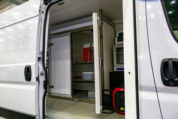A mobile mobile laboratory based on an automobile van.