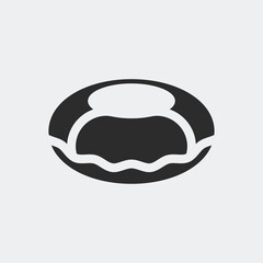 Snow tubing. Simple vector icon