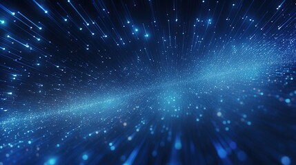 form of speed of light, point of light. Distributed register technology, background made of lines, circles and particles. Block chain network. Digital graphics