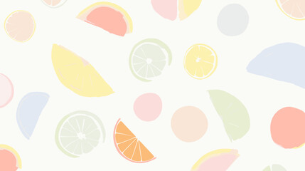 Pastel citrus pattern -  Minimalist  Wallpaper Background. Pastel poster, card, banner backdrop.