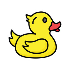 Cute rubber duck vector design, kids plaything, amazing icon of baby toys