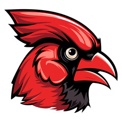 Obraz premium Cardinal Portrait Sticker, Cardinal Bird head mascot logo illustration, Cardinal Bird character, generative ai