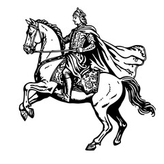 Fototapeta na wymiar Balthasar king riding a horse