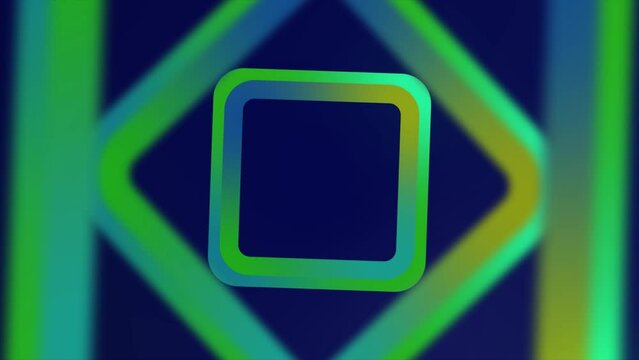 Beautiful background with rotating squares, green color