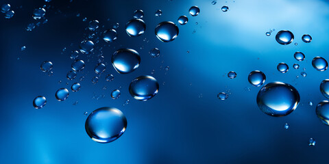 drops of water,3d water drops on a blue metal surface abstract backgroundgenerative ai, Hd Wallpapers With Water Droplets  With Blue Gradient Background,Blue ocean background in the sea underwater