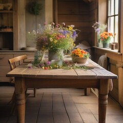 table with flowers