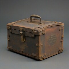 old suitcase isolated on white