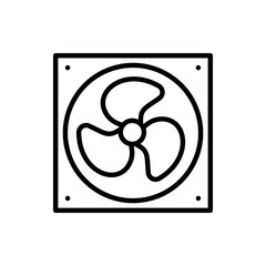 Fan icon. Fan simple vector icon in black linear style isolated on white background. For the Internet, applications, design.