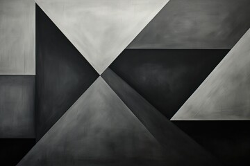  a black and white abstract painting of a triangle in a black and white color scheme with a black and white background.