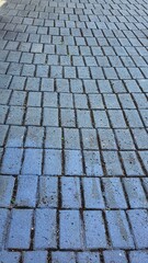 paving slabs in the street, closeup of photo.