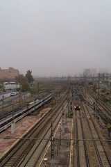 Fototapeta na wymiar new spanish railways railway transport madrid travel railway dep