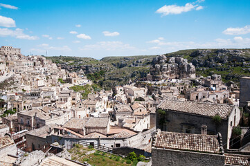 Old town of Matera in the ancient cave, Basilicata, Italy. Sassi di Matera, European Capital of Culture for 2019.