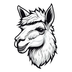 llama Portrait Sticker, Alpaca mascot logo illustration, llama character, generative ai © Ann