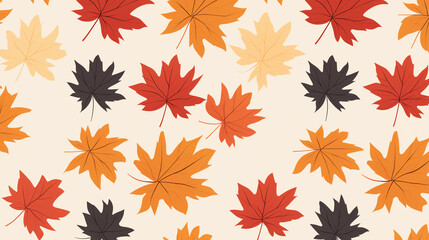 seamless pattern with autumn leaves