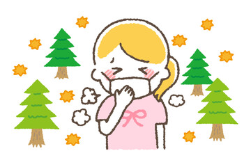 花粉症に悩む子供。