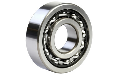 Shining Steel Ball Bearing on White or PNG Transparent Background.