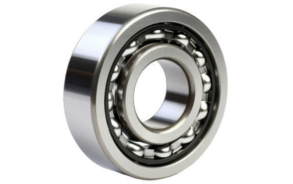 Shining Steel Ball Bearing on White or PNG Transparent Background.