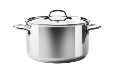 Beautiful Design Steel Cooking Pot on White or PNG Transparent Background.