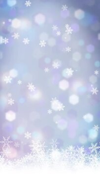 Frozen chrithmas background with falling snow. loop video background.(072)
