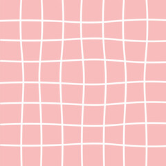 Doodle Gingham Check Plaid Vector Pattern. Vertical and horizontal hand drawn crossing white stripes. Chequered freehand geometrical background. Cottagecore Homestead Farmhouse Print.