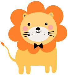 Cute lion Drawing, Baby Room Wall Art, cartoon nursery animal, baby shower decoration, Concept for children print.	
