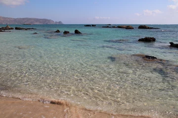 Lichtdoorlatende gordijnen Elafonissi Strand, Kreta, Griekenland beach and mediterranean sea at elafonissi in crete in greece