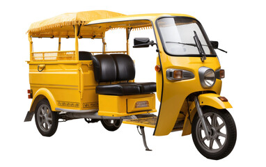 Yellow Color Suzuki Bolan VX Euro II Rickshaw on White or PNG Transparent Background.