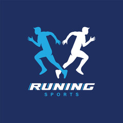 Run sport club logo templates, emblems for sport organizations, tournaments and marathons colorful vector.