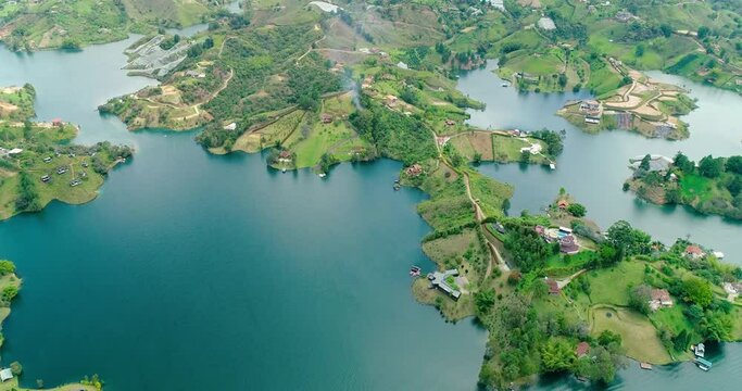 Guatape Natural Green Hills Next to the Lake.