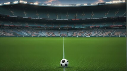 soccer ball in goal stadium 