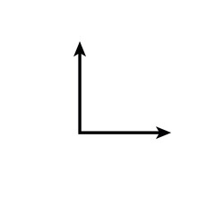 Double ended corner arrow. Right angle 90 degree. Scientific resources for teachers and students.