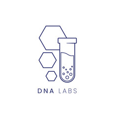 DNA Labs, Hexa Labs Test Tube object laboratory simple science logo, Consider incorporating a stylized, clean and minimalist design