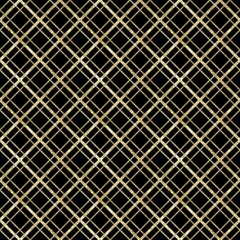 Gold glamour grid seamless pattern.