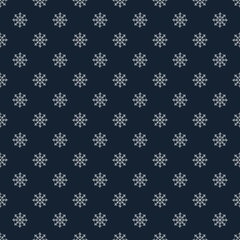 Winter seamless pattern. White snowflackes on the blue background.