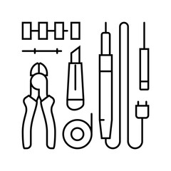 electronic tools electronics line icon vector. electronic tools electronics sign. isolated contour symbol black illustration