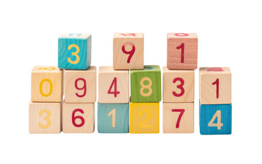 Wooden Blocks with Numbers On Transparent PNG