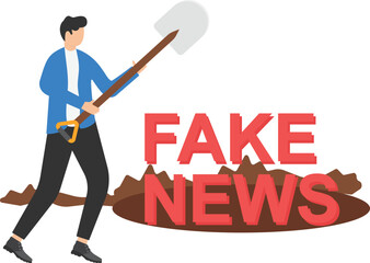 Stop fake news and misinformation spreading on internet and media concept,

