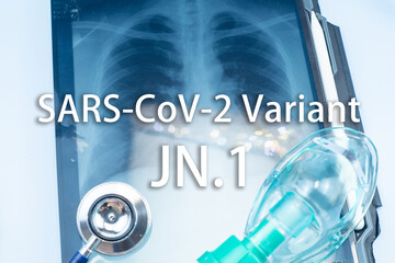 Background of SARS-CoV-2 Variant JN.1, Medical health concept