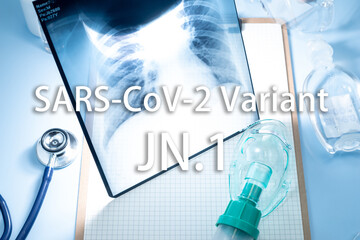 Background of SARS-CoV-2 Variant JN.1, Medical health concept