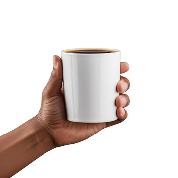 A Hand Holding A  Glass Of Coffee Isolated On White Background