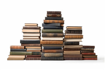 Bog stack of books on a white background