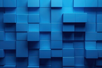  a wall of blue cubes is shown with a black cell phone in the middle of the image and a black cell phone in the middle of the image.