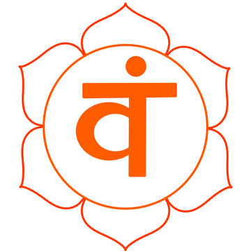  Sacral Chakra- Svadhishhana Chakra outline and vam calligraphy