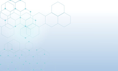 Free vector white background with blue tech hexagon