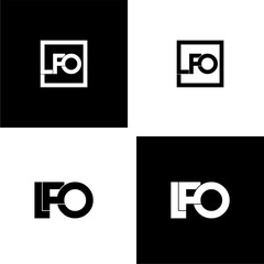 lfo lettering initial monogram logo design set