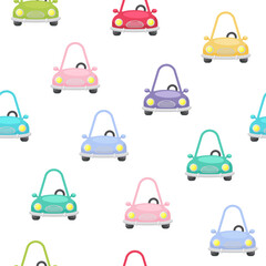 Cute children's seamless pattern with cars. Creative kids texture for fabric, wrapping, textile, wallpaper, apparel. Vector illustration