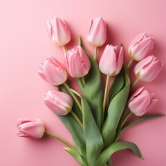 8 march is a pink background with a pink tulip